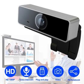 FHD 1080P Webcam USB PC Computer Webcam Auto Focus With Microphone 60-Degree Widescreen Desktop Laptop Webcam Live Streaming Webcam (Option: Black)
